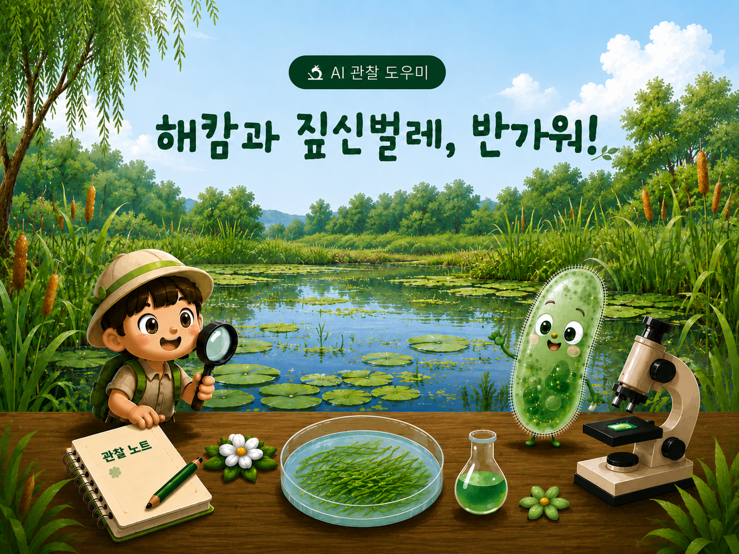 해캄과 짚신벌레 반가워